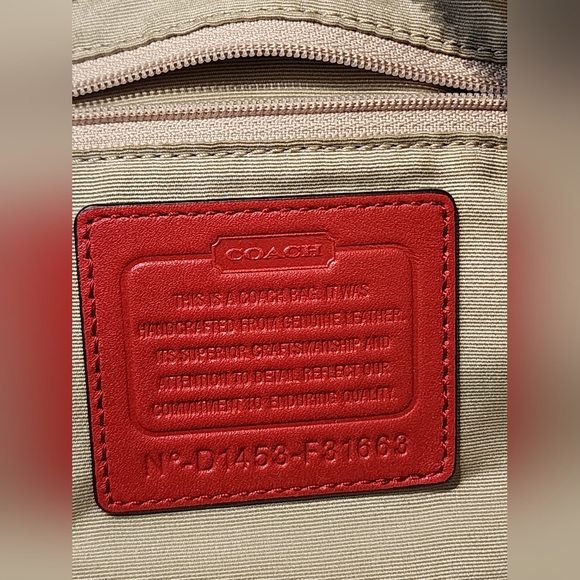 Coach Hadley Luxe Grain Leather Zip Satchel Red - Picture 13 of 14